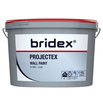Projectex Wall Paint S-500 Matt 15 Liter Wand- und Deckenfarbe RAL 9010 Bridex