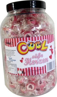 Cool Süße Herzen Rocks Bonbons mit Herzmotiv in Plastikdose 1000g