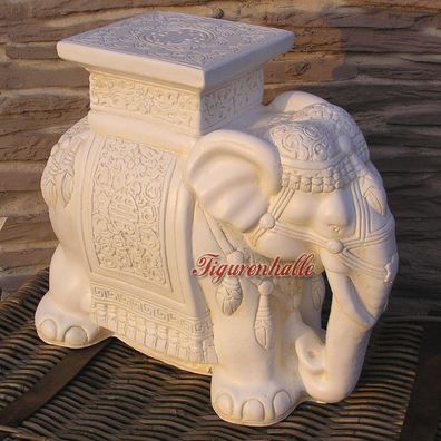 Elefant Beistelltische Skulptur Figur Statuen Indischer Telefontisch Flur Deko
