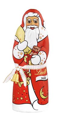 Lindt Weihnachtsmann Weiss aus weißer Schokolade mit Glöckchen 125g