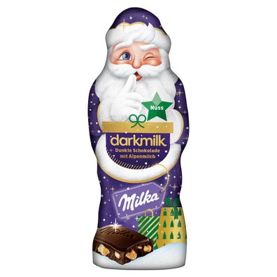 Milka Weihnachtsmann Dark Milk Nuss mit Haselnussstückchen 100g
