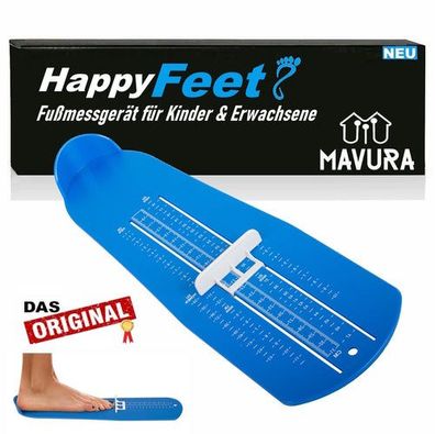 HappyFeet Fußmessgerät Fußmesser Schuhgrößentabelle für Kinder & Erwachsene