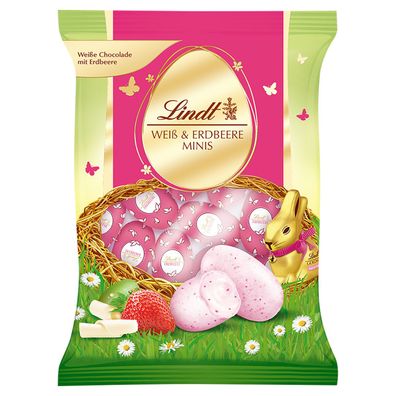 Lindt Weiß und Erdbeere Schokoladen Mini Eier einzeln verpackte 100g