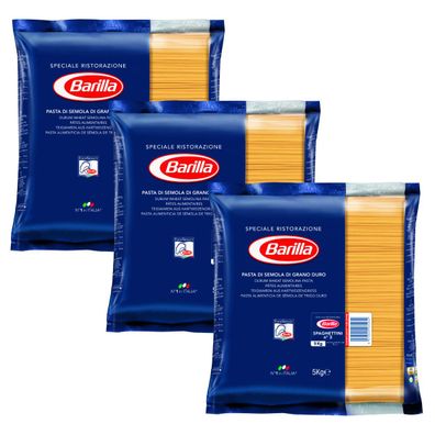 Barilla Basta Spaghettini Nummer 3 Hartweizennudeln 5000g 3er Pack