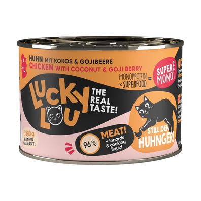 Lucky Lou?SuperMono² Huhn - 6 x 200g ? Katzennassfutter