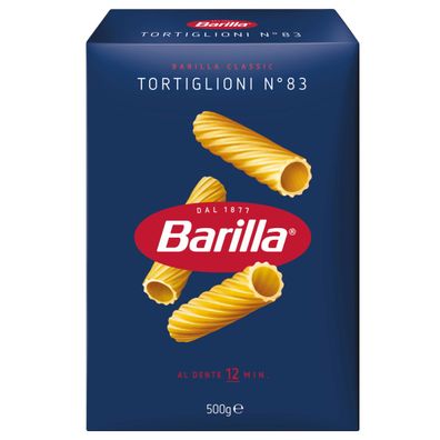 Barilla Tortiglioni Nummer 83 Pasta aus Hartweizengriess 500g