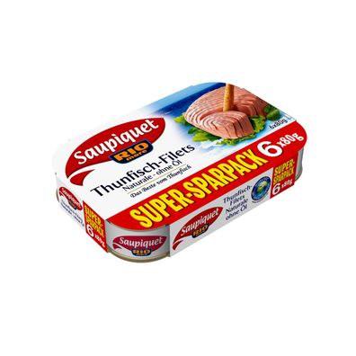 Saupiquet Thunfisch Filets naturale ohne Öl im eigenen Saft 6x80g