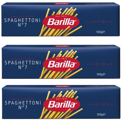 Barilla Nudeln Spaghettoni Nummer 7 Hartweizennudeln 3er Pack