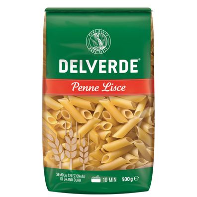 Delverde Penne Lisce Selezionata di Grano Duro Pasta 500g 12er Pack