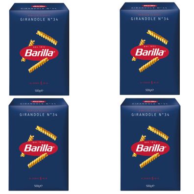 Barilla Girandole Nummer 34 Hartweizengrieß Nudeln 500g 4er Pack