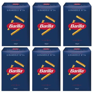 Barilla Girandole Nr 34 Hartweizen gedrehte Nudeln 3000g 6er Pack