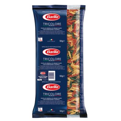 Barilla Collezione Mezze Penne Tricolore Nr 78 Pasta Nudeln 5000g