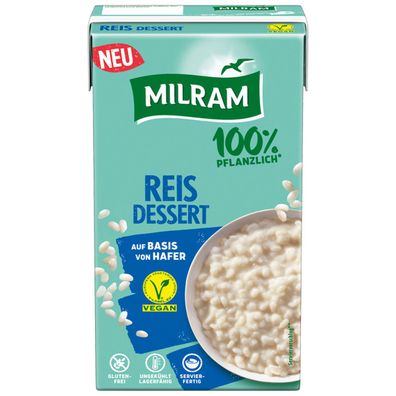 Milram Reisdessert auf Baser von Hafer vegan pflanzlich 1000g