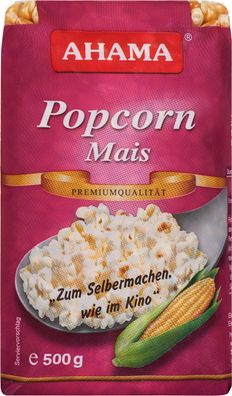 AHAMA Popcornmais Puffmais Knallmais für süss und salzig 500g