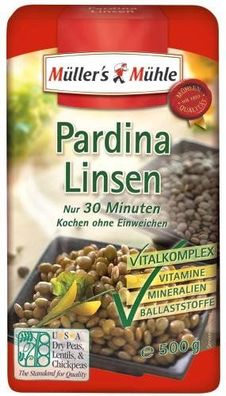 Müller's Mühle Pardina Linsen, 7er Pack (7 x 500 g Beutel)