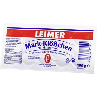 Leimer Mark Klößchen markig kraftvoll praktische Verpackung 100g