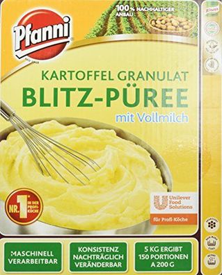 Pfanni Kartoffel Granulat Blitz-Püree mit Vollmilch 5 kg, 1er Pack (1 x 5 kg)