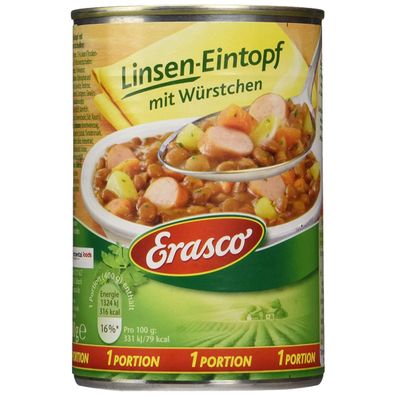 Erasco Linseneintopf mit Würstchen für die ganze Familie 400g