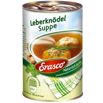 Erasco Leberknödel Suppe typisch bayrisch pikante Würze 395ml