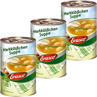 Erasco Markklößchen Suppe kräftig fein mit Schnittlauch 390ml 3er Pack