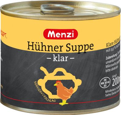 Menzi Klare Hühnersuppe aromatisch ideale Vorspeise 200ml 5er Pack