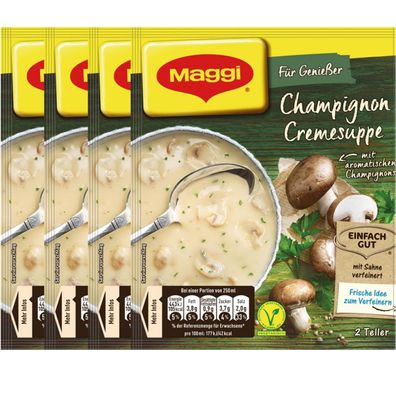 Maggi Für Genießer Champignon Cremesuppe fein und cremig 51g 4er Pack