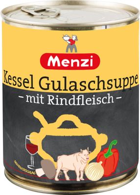 Menzi Kessel Gulaschsuppe mit Rindfleisch typisch ungarisch 800ml