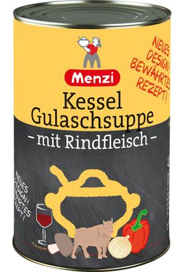 Menzi Kessel Gulasch Suppe mit Rindfleisch typisch ungarisch 4200g