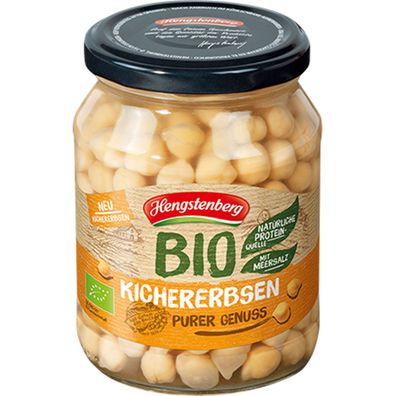 Hengstenberg Bio Kichererbsen in bester BIO Qualität vegan im Glas 370ml