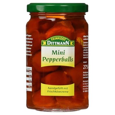 Dittmann Feinkost Mini Pepperballs mit Frischkäsezubereitung 275g