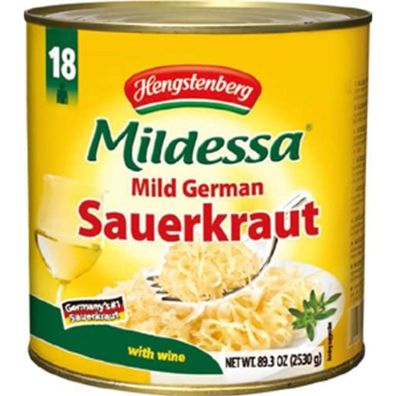 Hengstenberg Mildessa mildes Weinsauerkraut aus der Dose 2650g