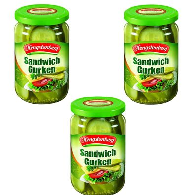 Hengstenberg Sandwichgurke Saftig Würzig im Glas 370g 3er Pack