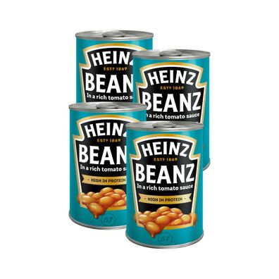 Heinz Baked Beans in pikant gewürzter Tomaten Sauce 415g 4er Pack