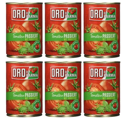 Oro di Parma Tomaten Sonnengereifte passiert Kräutern 425ml 6er Pack