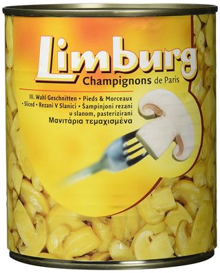 Limburg Champignon de Paris dritte Wahl geschnitten 800g 6er Pack