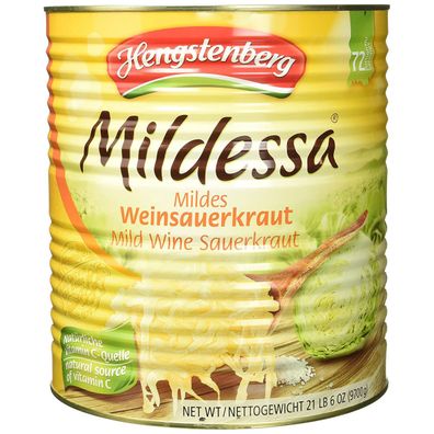 Hengstenberg Mildessa Weinsauerkraut vegan in der Dose 9700g