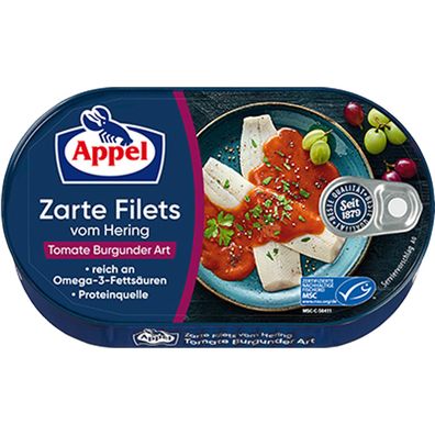 Appel Heringfilets Tomate Burgunder Art mit feiner Rotwein Note 200g