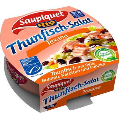 Saupiquet Thunfisch Salat Texana Reis Bohnen Karotten Paprika 160g