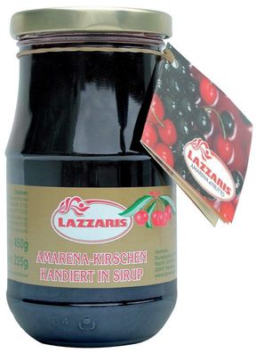Lazzaris Amarena Kirschen kandiert in Sirup süß fruchtig 450g