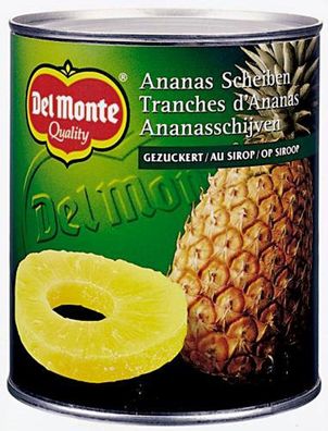 Del Monte Ananas Scheiben in Sirup gezuckert Dose 840g 3er Pack