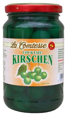 La Comtesse Cocktail Kirschen grün gefärbt entkernt ohne Stiel 390g