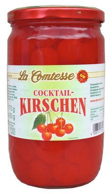 La Comtesse Cocktail Kirschen rot ohne Stiel und Stein in Sirup 770g