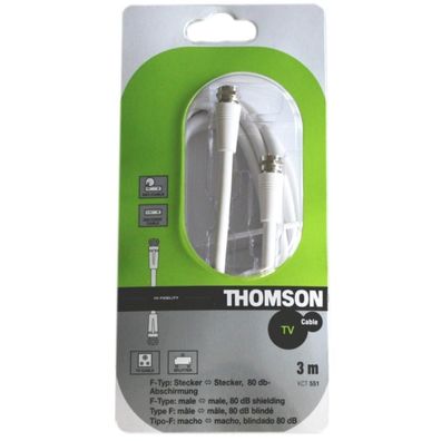 Thomson 3m Sat-Kabel 80dB Antennen-Kabel F-Stecker Koax-Kabel Koaxial-Kabel HDTV
