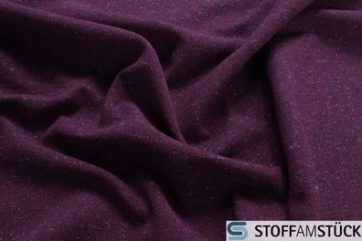 Stoff Wolle Baumwolle Polyester Nylon Seide Leinwand violett Melange JAB