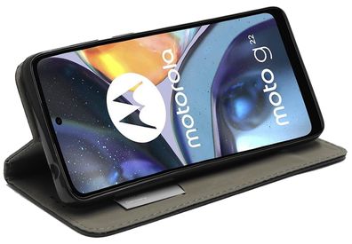 Elegante Buch-Tasche Motorola MOTO G22 4G Schwarz