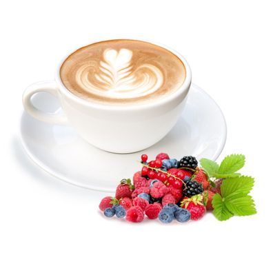 Cappuccino mit Waldfrucht Geschmack