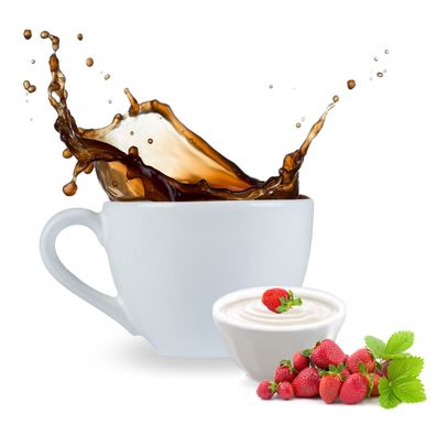 Kaffee mit Erdbeerjoghurt Geschmack