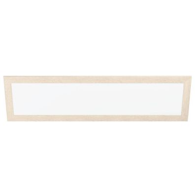 EGLO Piglionasso LED Deckenleuchte Holz weiß, braun 4700lm 4000K 124,5x34,5x5,5cm