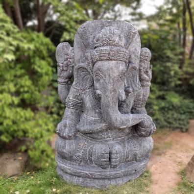 Basalt Skulptur Hindugott Ganesha Varanasi