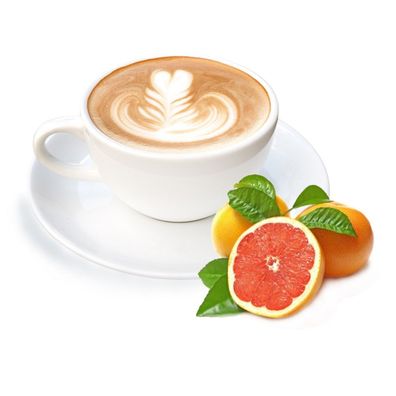 Cappuccino mit Grapefruit Geschmack